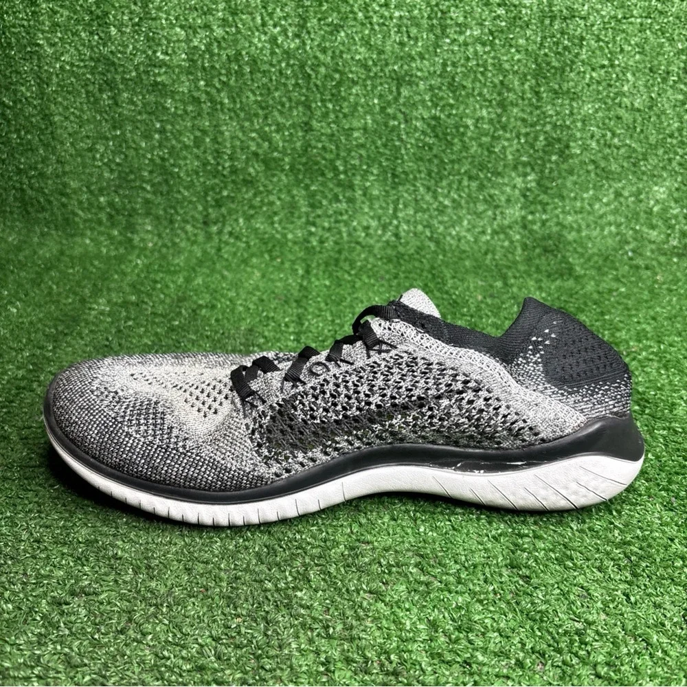 Nike Free RN Flyknit 2018 Men's Running Shoes Black White Oreo Size 8‎